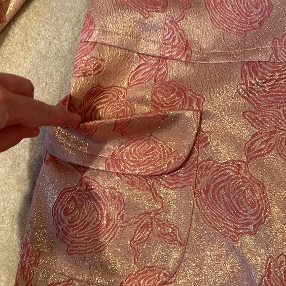 Like new Banana Republic sparkly rosette 50s style long jacket medium - Picture 5 of 13